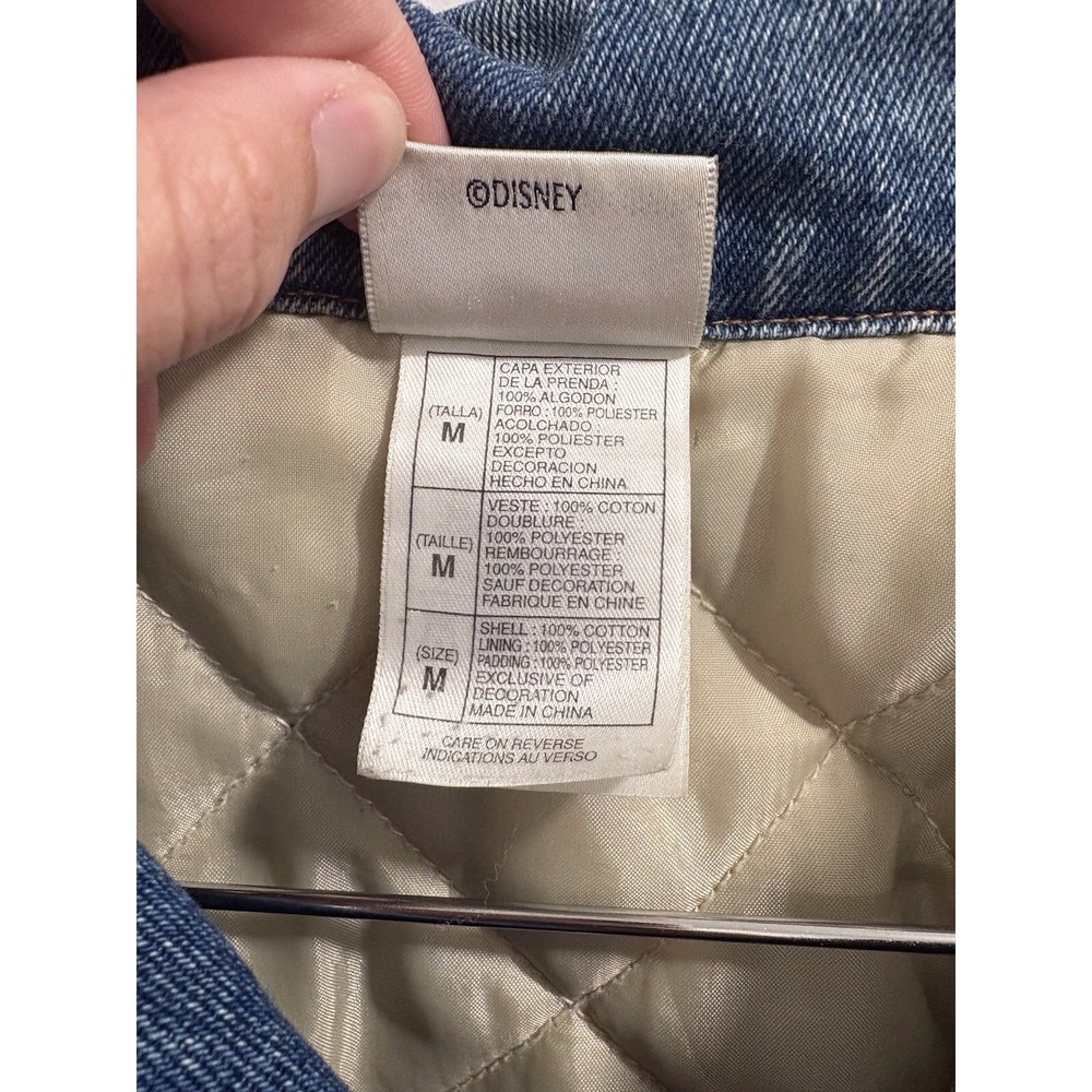 Vintage Disney Tigger Jacket Mens Medium M Denim Varsity Embroidered 90s - Picture 5 of 10